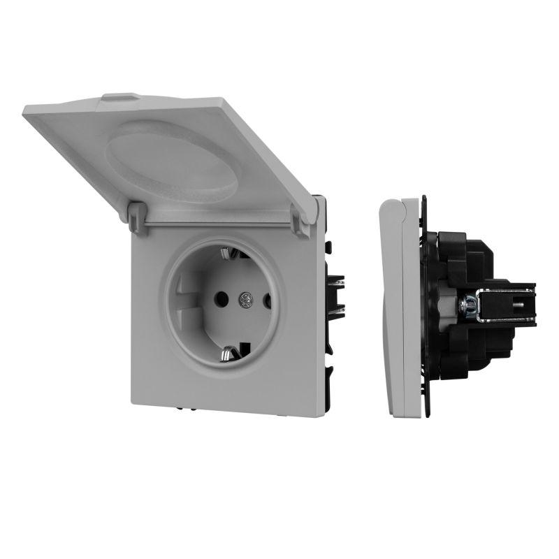Механизм розетки влагозащищенный SCT-NOBE-MCP-SFPL-IS (230В 16А) никель Arlight 059441