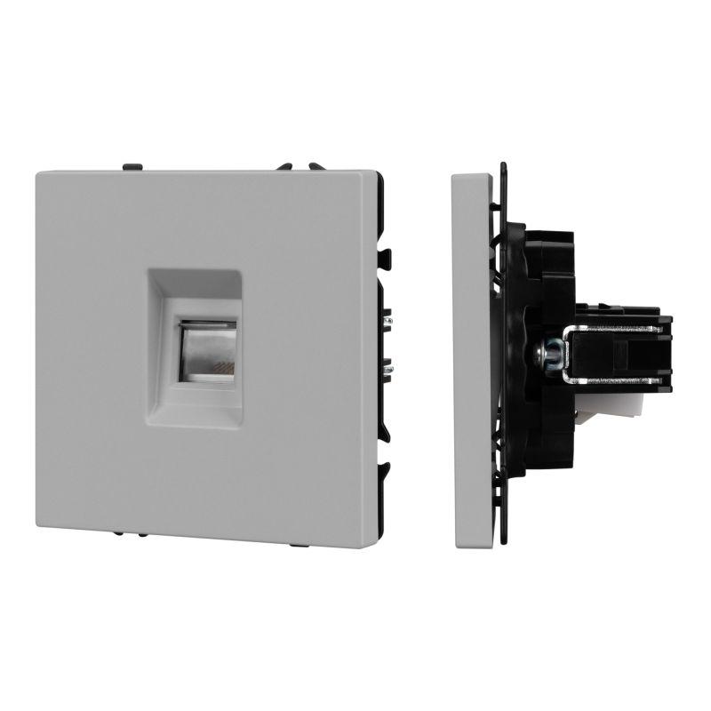 Розетка телефонная ARL NOBE SCT-MTL1-SFPL-IS RJ11 4C софт-тач никель Arlight 061893(1)