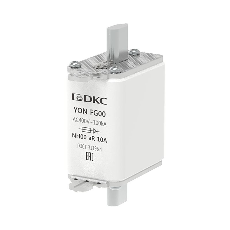 Предохранитель YON ножевого типа FG00 10А 400В хар-ка aR DKC 1FG00-0010-400V-AR