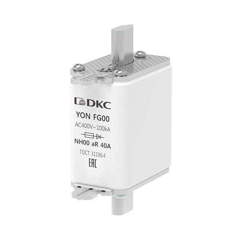Предохранитель YON ножевого типа FG00 40А 400В хар-ка aR DKC 1FG00-0040-400V-AR