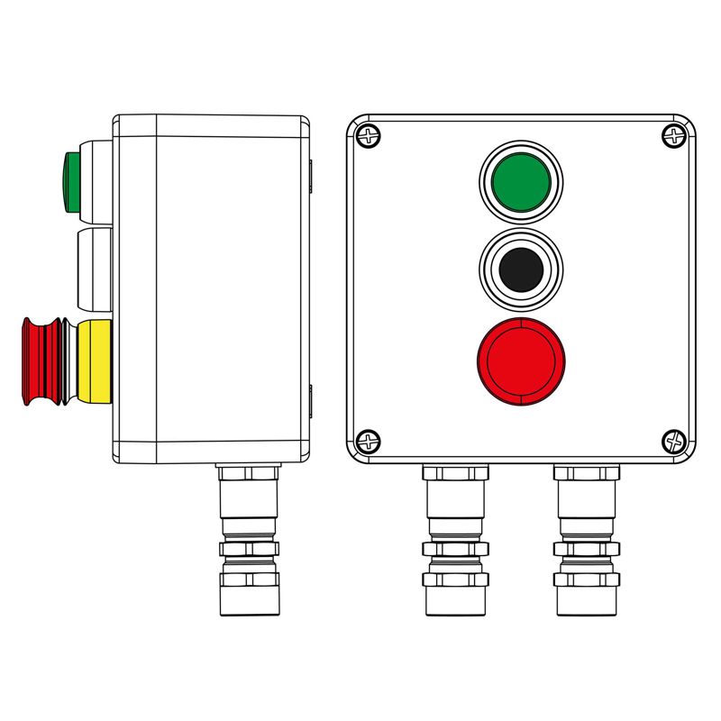 Пост управления взрывозащ. из полиэстера CPE-P-03-(1xLR(250)-P1G(11)-1xP3E(11))-2xKA2MHK(C)1Ex d e IIC Т5 Gb / Ex tb IIICT95град.C Db IP66/КЗ DKC 2231.051.22.11L
