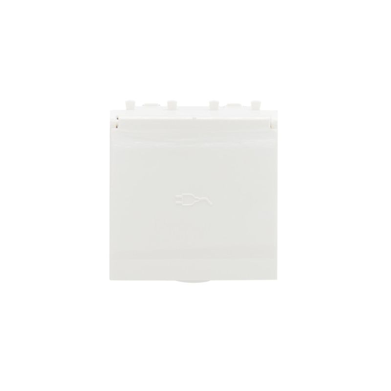 Розетка 1-м 2мод. Avanti "Белое облако" 16А IP41 2P+E защ. шторки с крышкой бел. DKC 4400012