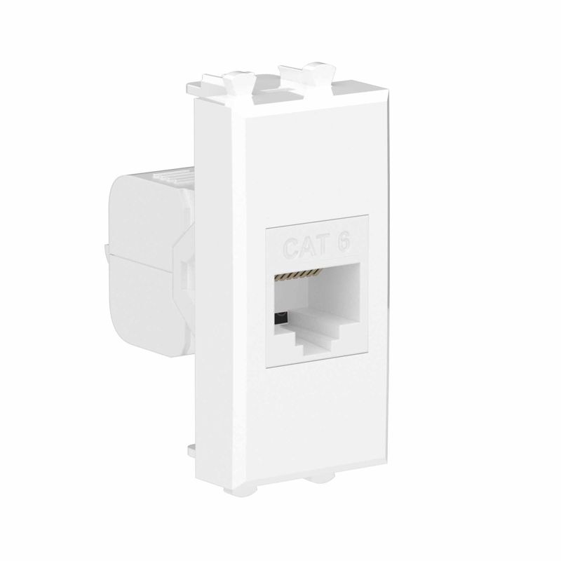 Розетка компьютерная 1мод. Avanti "Белое облако" RJ45 кат.6 без шторок модульная механизм DKC 440069