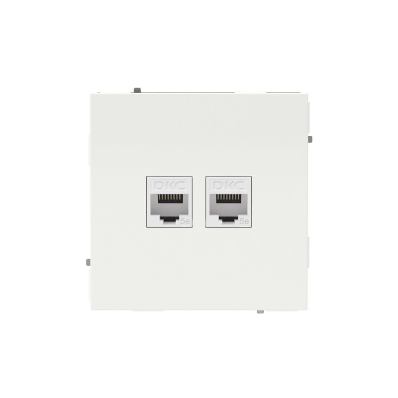 Розетка компьютерная 2-м KANT RJ45 кат.5E без шторки бел. магнолия DKC 7000664