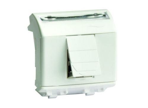 Розетка компьютерная 1-м СП 2мод. Brava RJ45 кат.5E экранир. бел. DKC 76666B