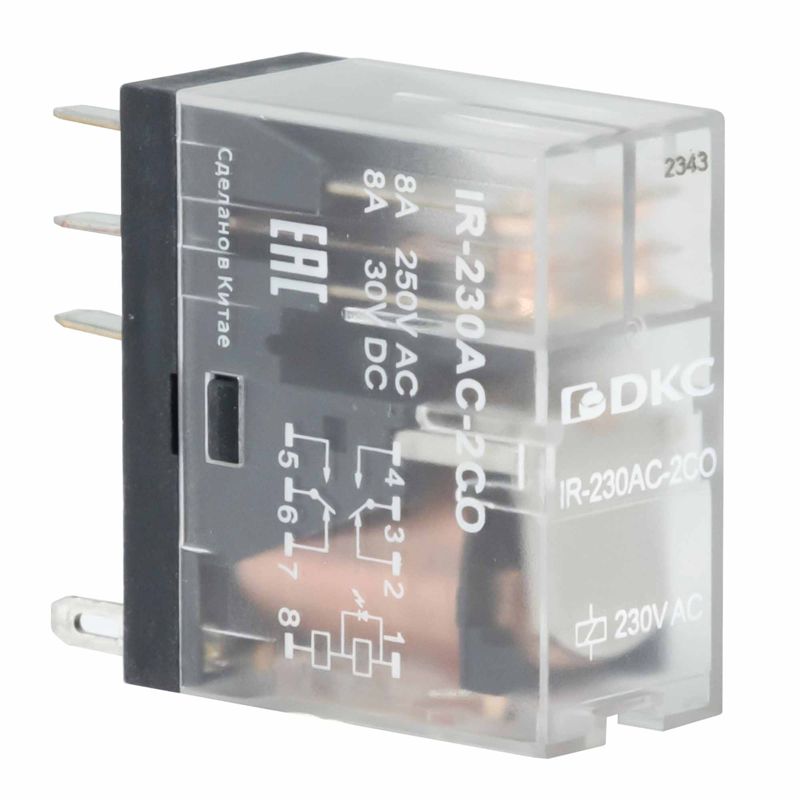 Реле одиночное 230В AC 2 прекидн. контакта DKC IR-230AC-2CO