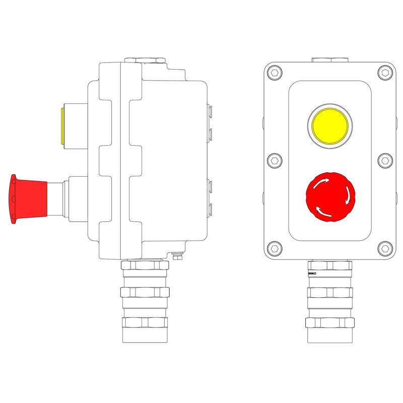 Пост управления взрывонепроницаемый из алюм. LCSD-02-B-MB-L1Y(220)x1-P6E(11)x1-PBMB-KA2MHK DKC LCSD21000067