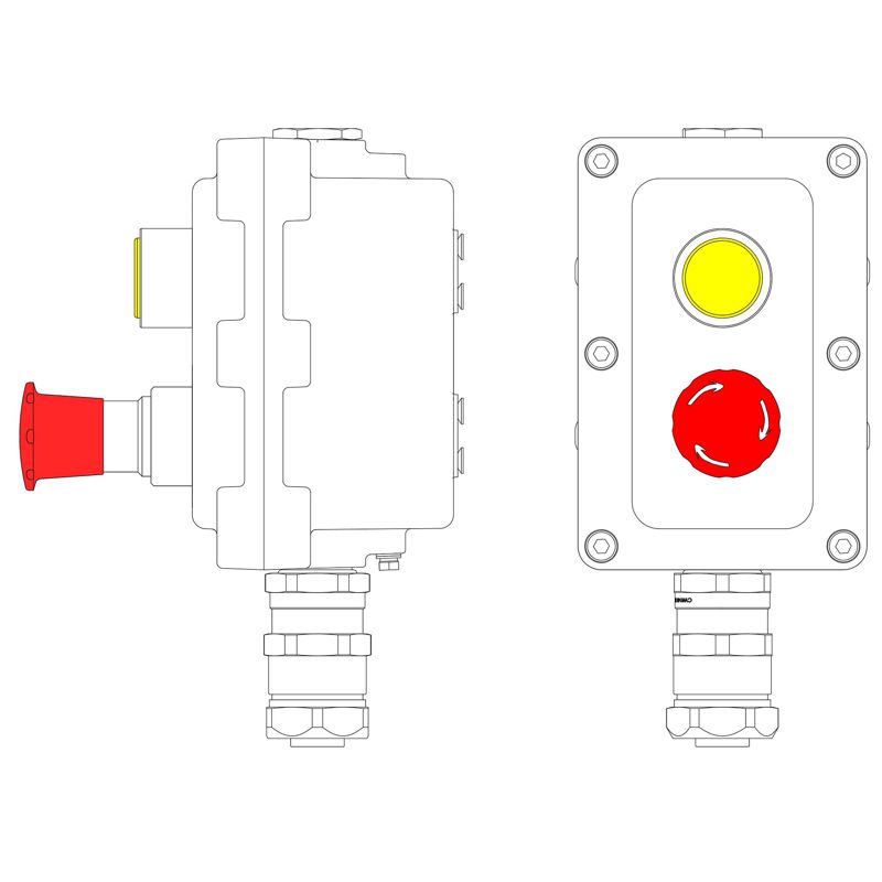 Пост управления взрывонепроницаемый из алюм. LCSD-02-B-MB-L1Y(220)x1-P6E(11)x1-PBMB-KAEPM2MHK-20 DKC LCSD21000099