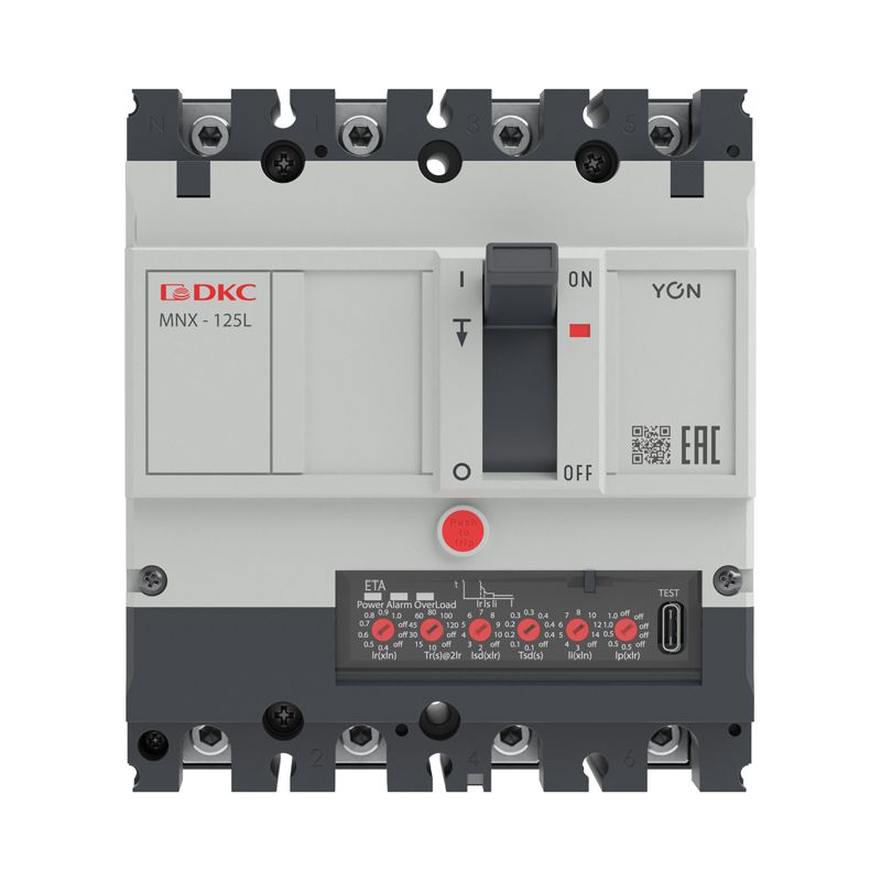 Выключатель автоматический 4P 125А 100кА pro MNX125M при AC415V расцепитель ETA YON MNX125M4PETA0125