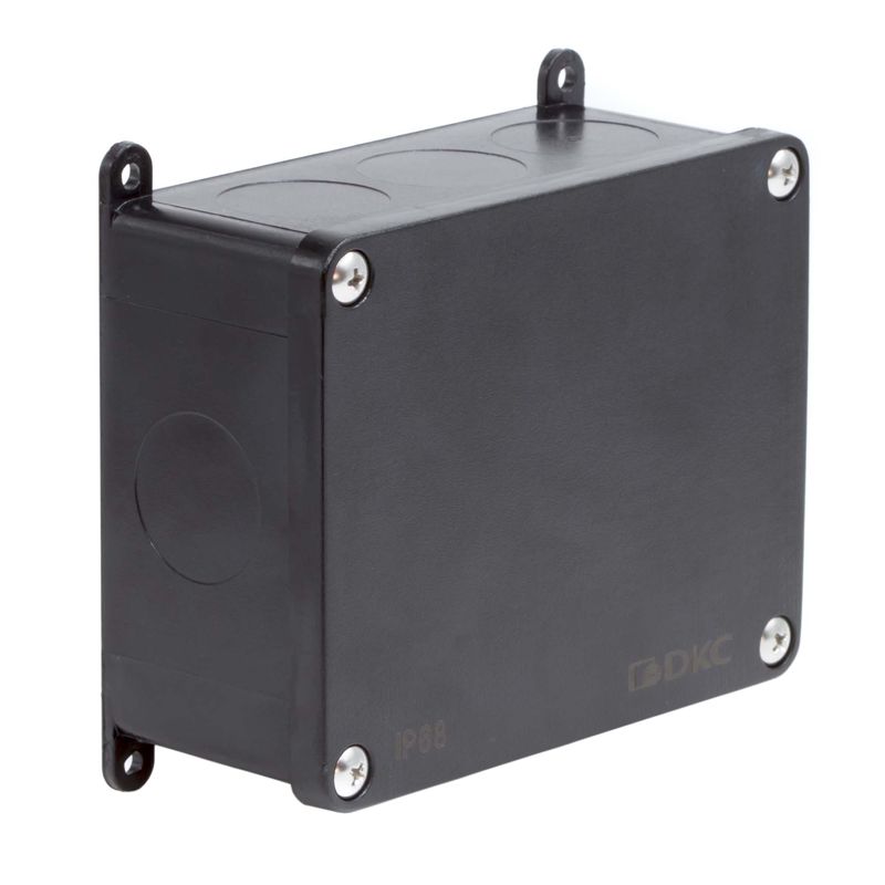 Коробка индустриальная 120х95х52мм IP68 с гладкими стенками черная DKC P68M2516