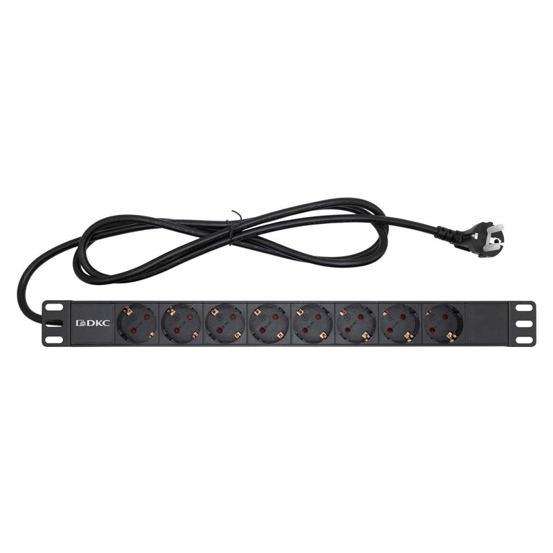 Блок розеток 8-м Schuko для 19дюйм шкафов DKC R519SH8