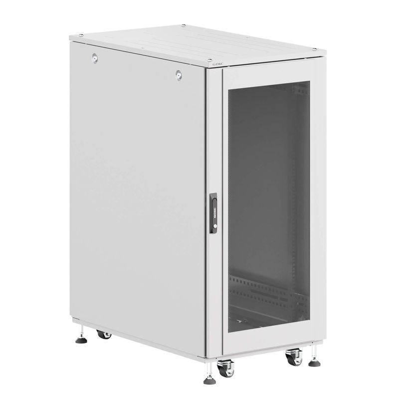Шкаф напольный разобранный 19дюйм IT-CQE-N 24U 600х1000мм крыша с вырубкой дверь стекло и сплошная металл одинарные боковые панели сер. RAL7035 DKC R5ITN24610FG1M1SG