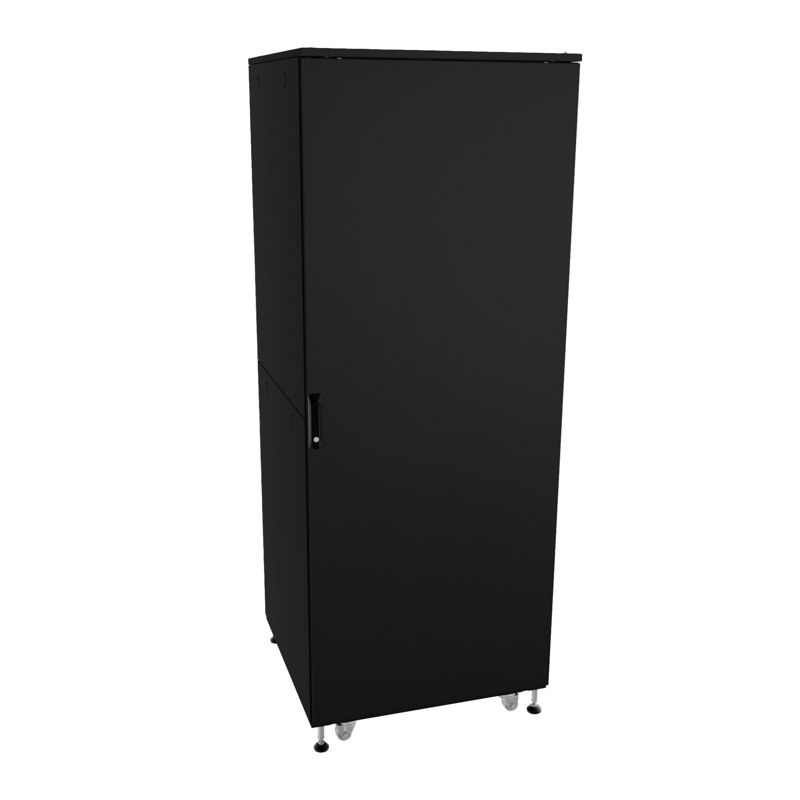 Шкаф напольный разобранный 19дюйм IT-CQE-N 32U 600х600мм крыша с вырубкой сплошная металл и сплошная металл одинарные боковые панели черн. RAL9005 DKC R5ITN32606FM1M1SB