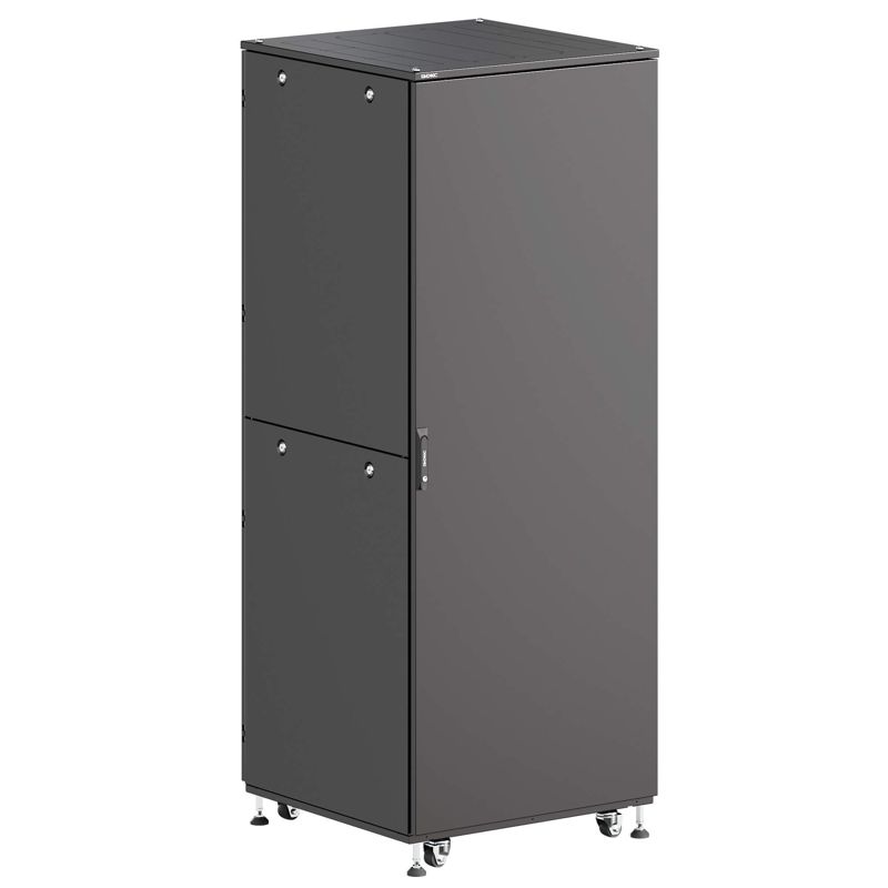 Шкаф напольный разобранный 19дюйм IT-CQE-N 42U 600х600мм крыша с вырубкой сплошная металл и сплошная металл двойные боковые панели черн. RAL9005 DKC R5ITN42606FM1M1SB
