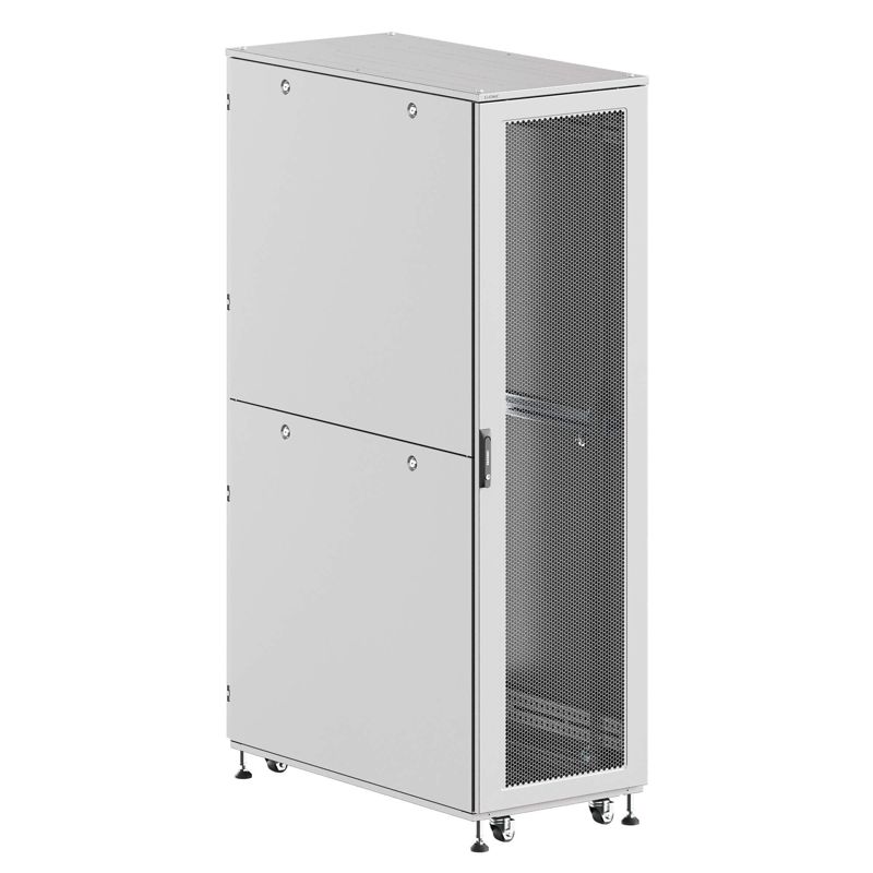 Шкаф напольный разобранный 19дюйм IT-CQE-N 47U 600х1200мм крыша с вырубкой дверь перф. и двойная перф. двойные боковые панели сер. RAL7035 DKC R5ITN47612FP1P2SG