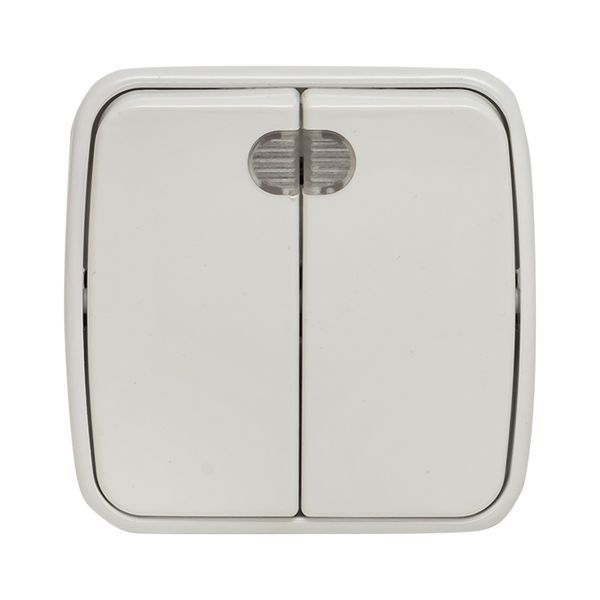 Выключатель 2-кл. ОП Минск 10А IP20 с индикатором бел. Basic EKF EGV10-123-10