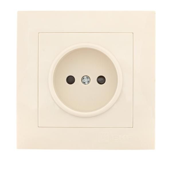 Розетка 1-м СП Валенсия 10А IP20 без заземл. защ. шторки крем. PROxima EKF EWR10-022-20