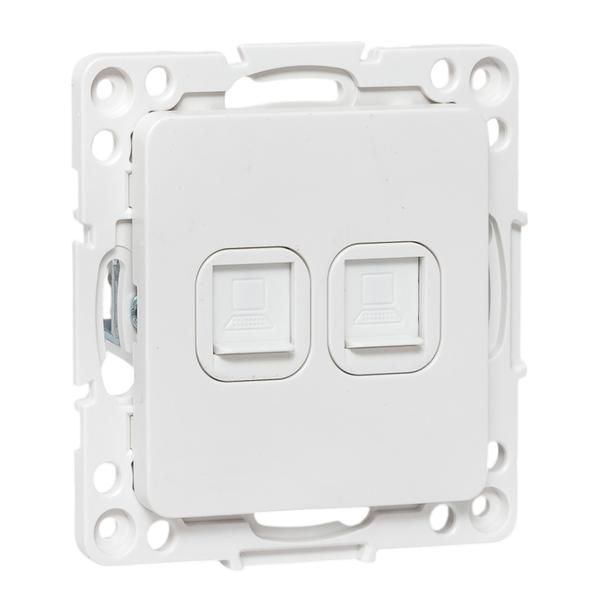 Розетка компьютерная 2-м Стокгольм RJ-45 механизм бел. EKF EYK02-035-10