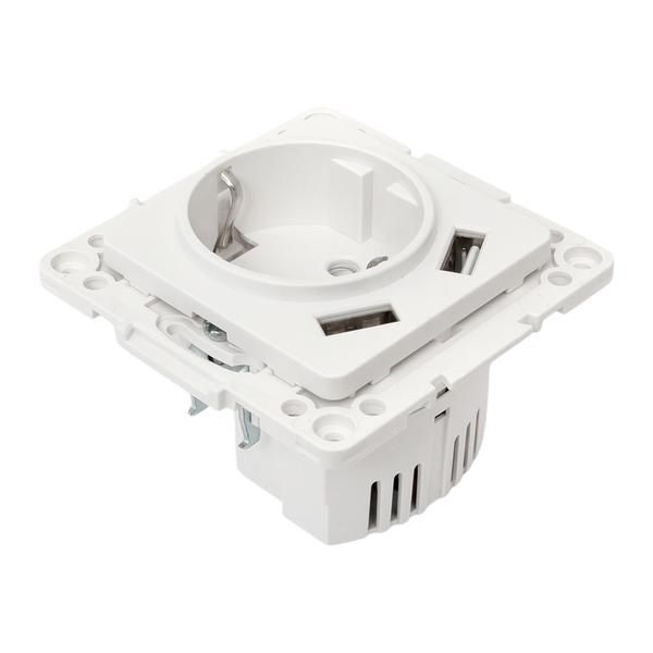 Розетка 1-м СП Стокгольм 16А USB 2A с заземл. защ. шторки винтов. клеммы механизм бел. EKF EYR16-2USB-typeA