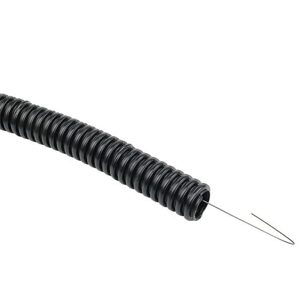 Труба гофрированная d20мм с протяжкой безгалоген. трудногорючая (FRHF) черн. (уп.100м) Plast EKF FRH