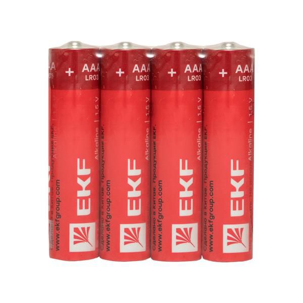 Элемент питания алкалиновый AAA/LR03 (уп.4шт) EKF LR03-SR4