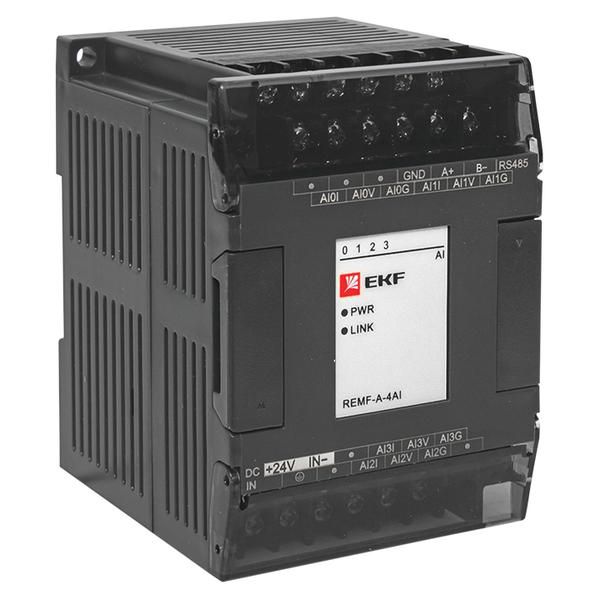 Модуль аналогового ввода REMF 4 PRO-Logic (без поверки) EKF REMF-A-4AI