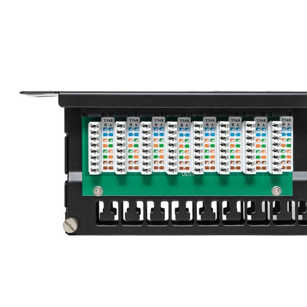 Патч-панель высокой плотности 19дюйм кат.5E 1U неэкранир. UTP 48 портов RJ-45 Dual IDC с органайзером TERACOM PRO EKF TRP-PPNL-5EUTP-C1U48