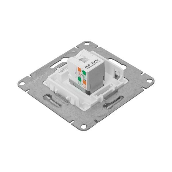 Розетка компьютерная 1-м СП Эпика RJ45 кат.5 механизм алюм. EKF UP1-SOA-RJ45-5