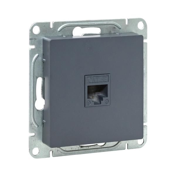Розетка компьютерная СП Эпика RJ45 кат.5 механизм графит EKF UP1-SOG-RJ45-5