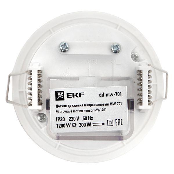 Датчик движения микроволновый MW-701 1200Вт 360град. до 20м IP20 бел. PROxima EKF dd-mw-701