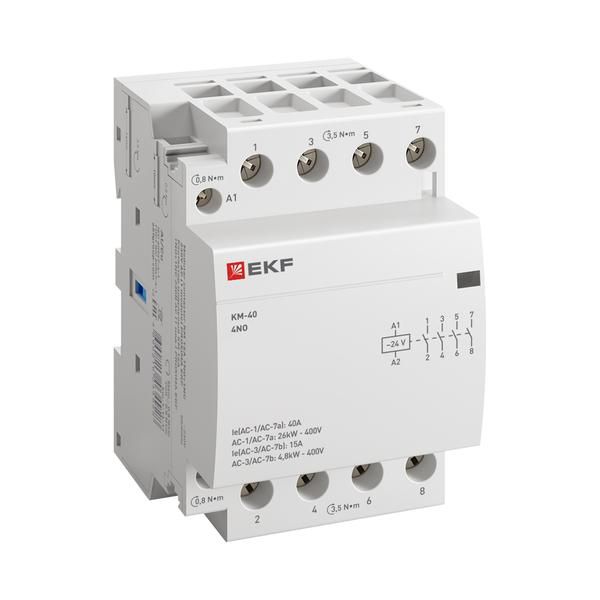 Контактор модульный КМ 40А 4NО (3 мод.) 24В АС PROxima EKF km-3-40-40-24v