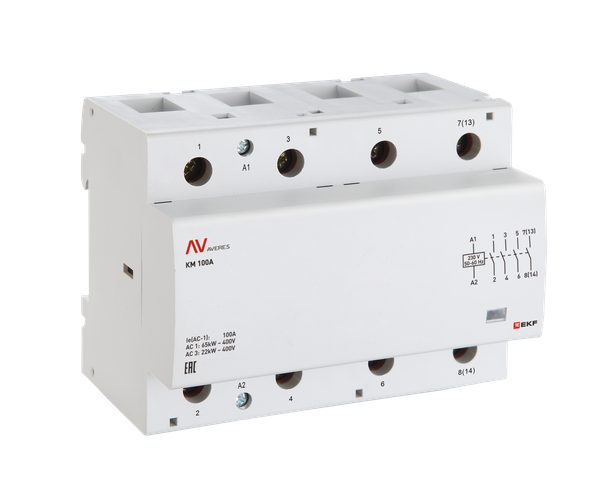 Контактор модульный КМ 80А 2NO+2NC 110В AC (6 мод.) AVERES EKF km-av-6-80-22-110V