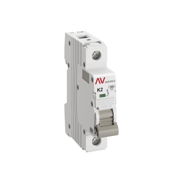 Выключатель автоматический модульный 1п K 2А 10кА AV-10 AVERES EKF mcb10-1-02K-av