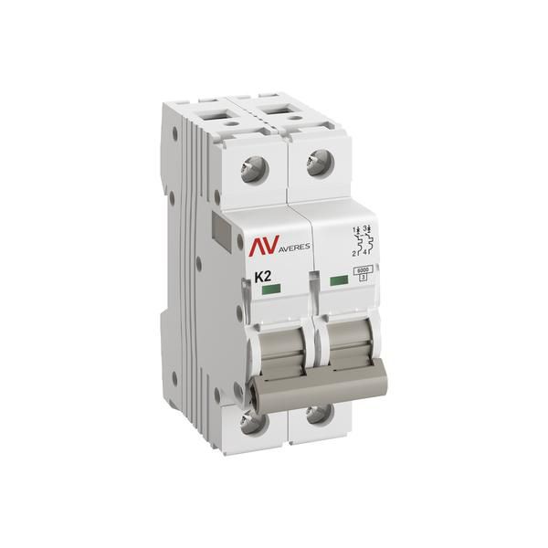 Выключатель автоматический модульный 2п K 2А 6кА AV-6 AVERES EKF mcb6-2-02K-av