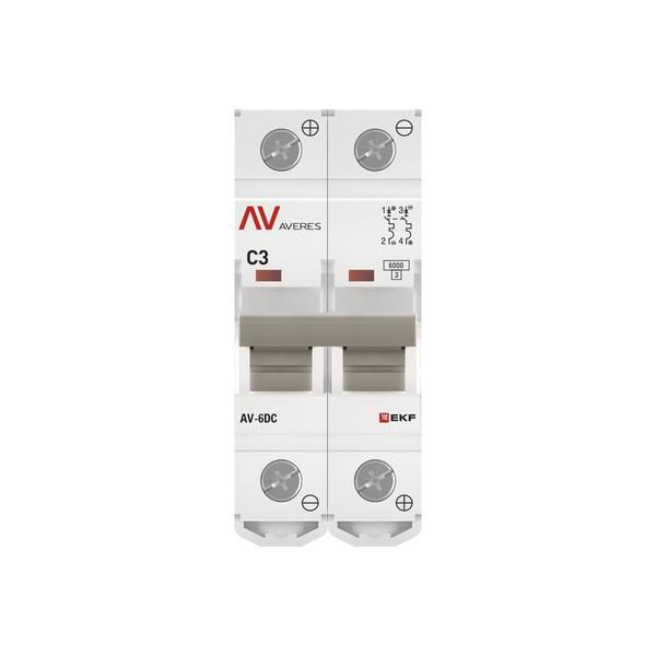 Выключатель автоматический модульный 2п C 3А 6кА AV-6 AVERES EKF mcb6-DC-2-03C-av