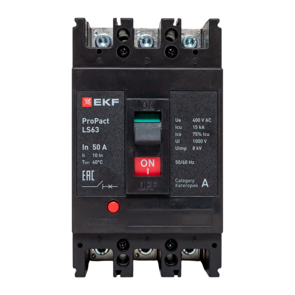 Выключатель автоматический 3п 50А 15кА LS63 ProPact EKF mccb-63-15-3-50-ls