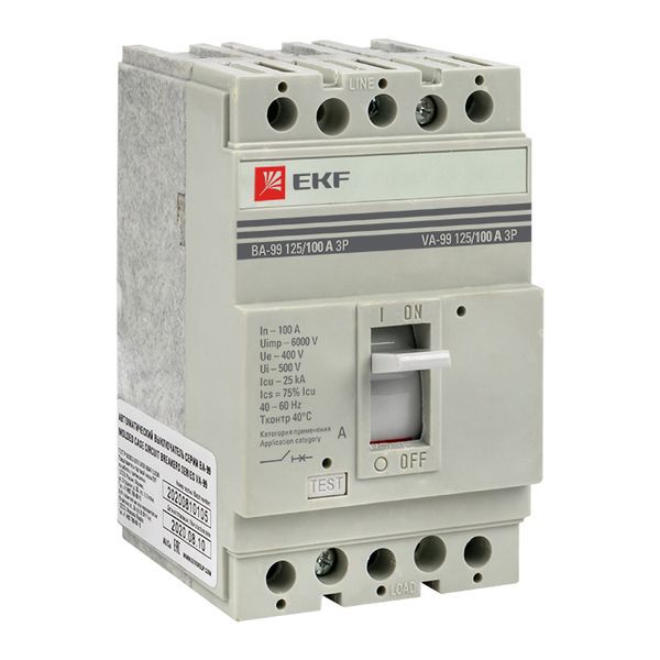Выключатель автоматический 3п 125/100А 25кА ВА-99 PROxima EKF mccb99-125-100