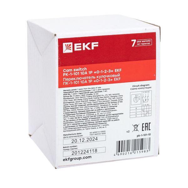 Переключатель кулачковый ПК-1-101 1п 10А "0-1-2-3" EKF pk-1-101-10