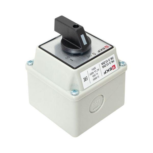 Переключатель кулачковый ПК-3-13 3П 25А "ВКЛ-ВЫКЛ" IP54 EKF pk-3-13-25