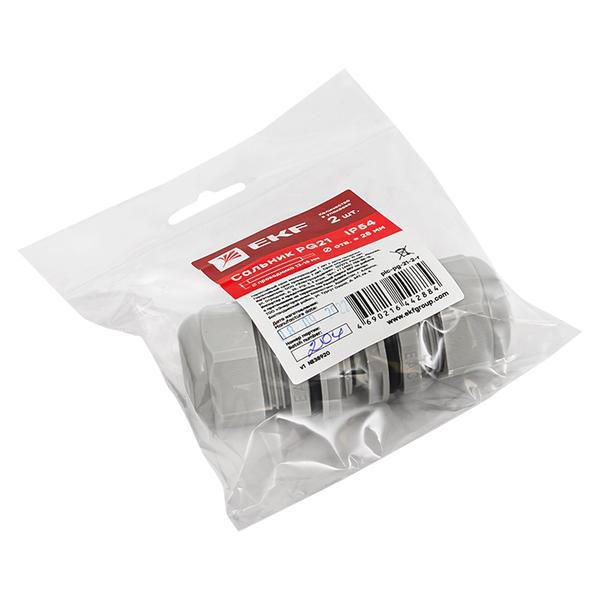 Сальник PG21 d13-18мм (d отверст. 28мм) IP54 (уп.2шт) PROxima EKF plc-pg-21-2-r