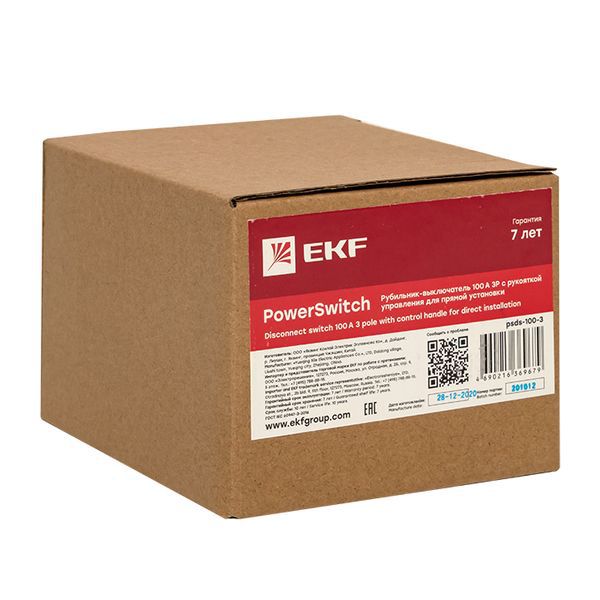 Рубильник-переключатель 3п 100А с рукояткой управления для прямой установки PowerSwitch PROxima EKF 