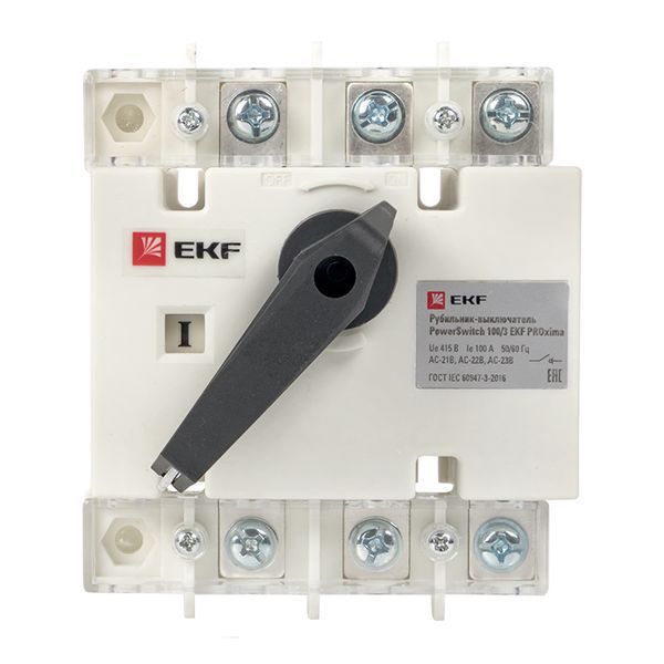 Рубильник-выключатель 3п 100А с рукояткой управления для прямой установки PowerSwitch PROxima EKF ps