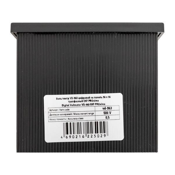 Вольтметр цифровой VD-963 на панель 96х96 трехфазный EKF vd-963