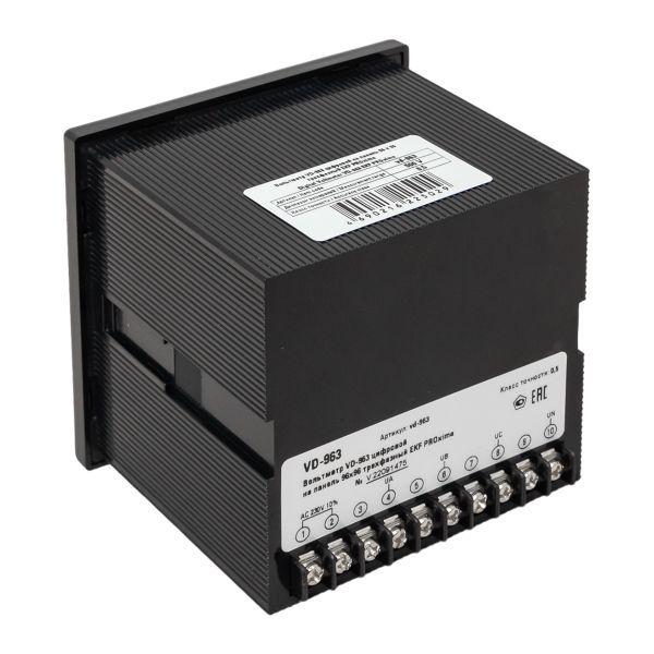 Вольтметр цифровой VD-963 на панель 96х96 трехфазный EKF vd-963