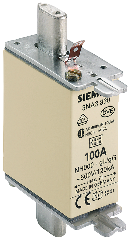 Вставка плавкая GL/GG 00 SIEMENS 3NA3830