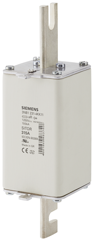 Вставка плавкая низковольтная SITOR ТР 2L 315А AR 1250В DC Siemens 3NB12314KK11
