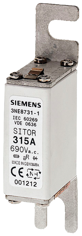 Вставка плавкая SITOR DIN 43653 SZ.00 250А AC 690В фиксир. размер 80мм Siemens 3NE87271