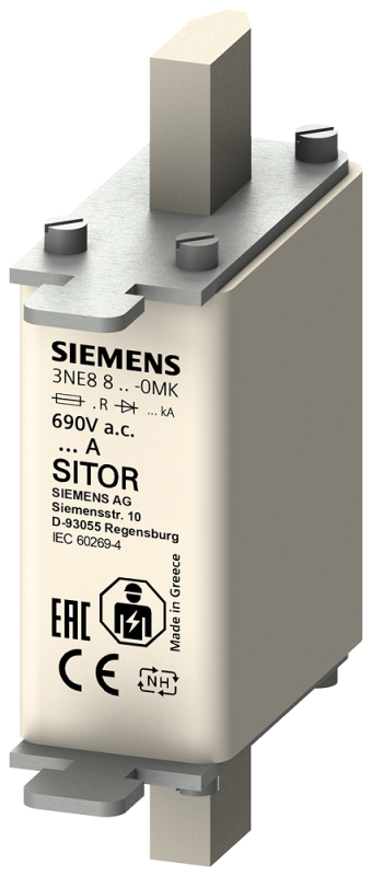 Предохранитель SITOR для п/п защиты 100А AR 690В AC/440В DC Siemens 3NE88210MK