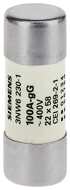 Вставка плавкая цилиндрическая GG 500В 63А 22х58мм без индикатора Siemens 3NW62221
