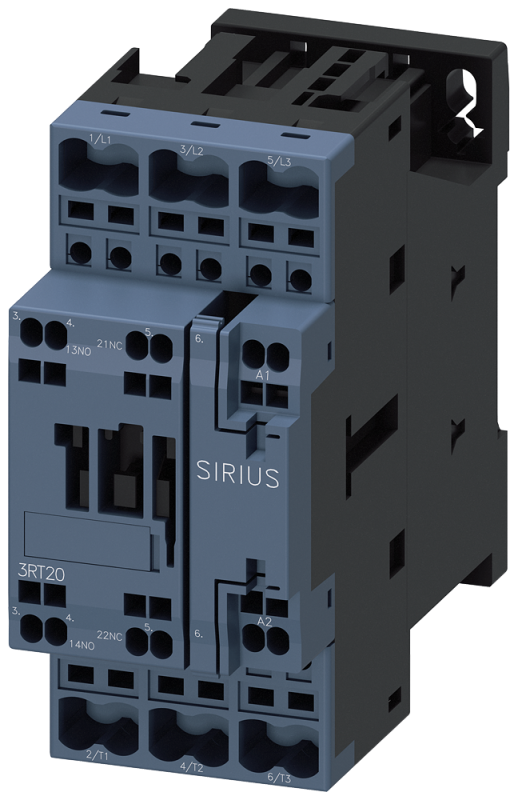 Контактор 3п кат. 24В AC 1НО+1НЗ 4кВт AC-3 400В типоразмер S0 пружин. зажимы Siemens 3RT20232AC20
